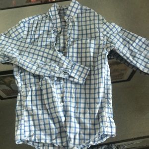 J crew blue and white button down